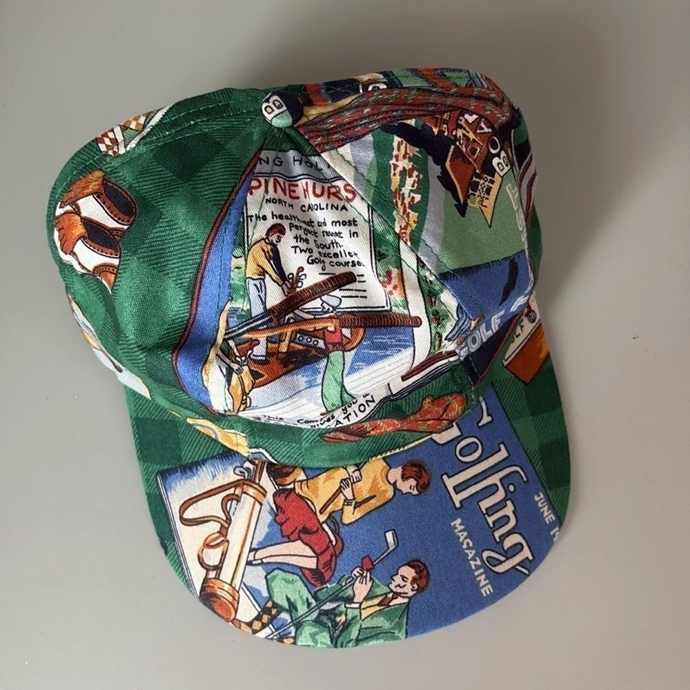 Nordic House Designs Golfing Print Cap Hat NWT
